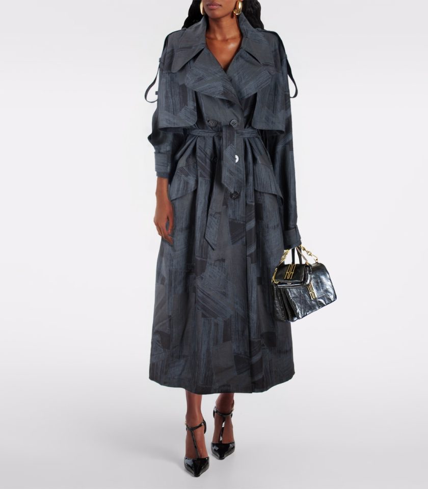 OVERSIZED SILK DOUBLE-BREASTED TRENCH COAT - Image 2