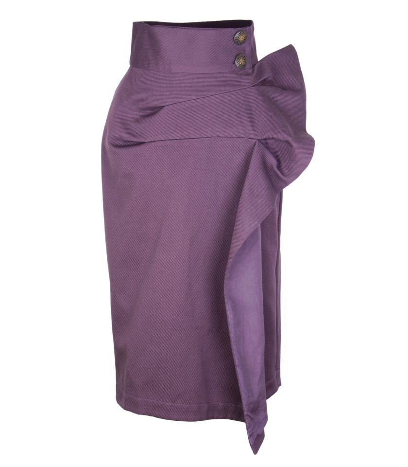 HIGH-WAISTED ASYMMETRICAL PENCIL SKIRT
