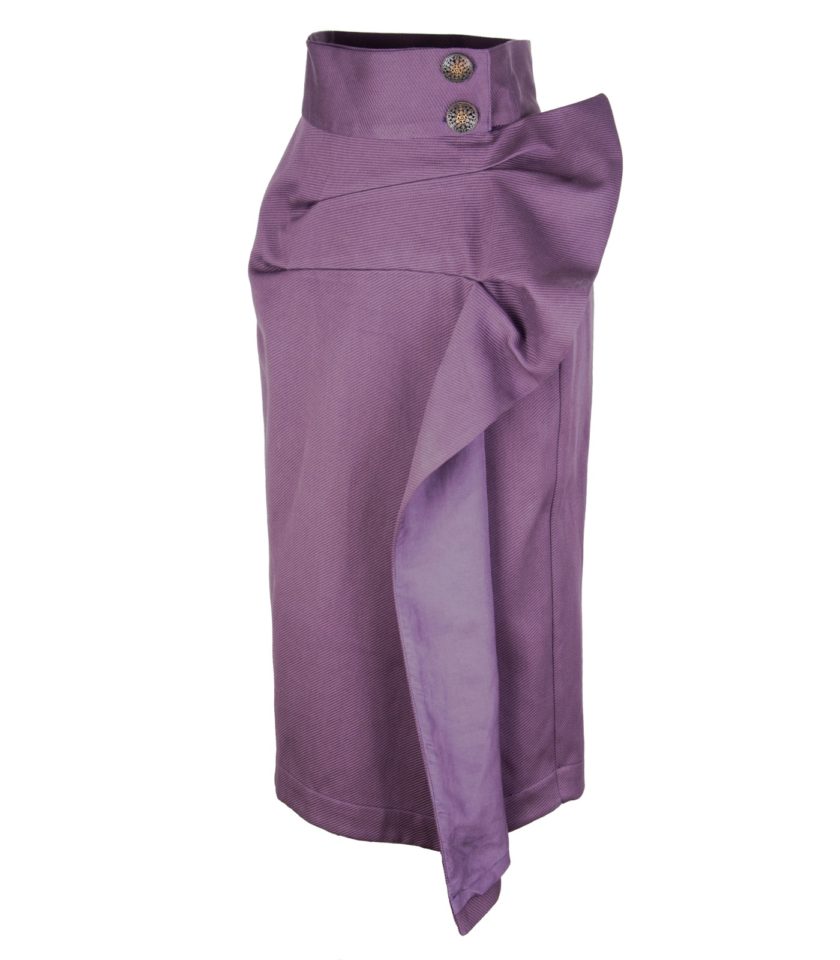 HIGH-WAISTED ASYMMETRICAL PENCIL SKIRT - Image 3