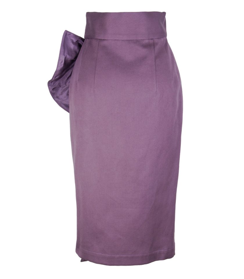 HIGH-WAISTED ASYMMETRICAL PENCIL SKIRT - Image 4