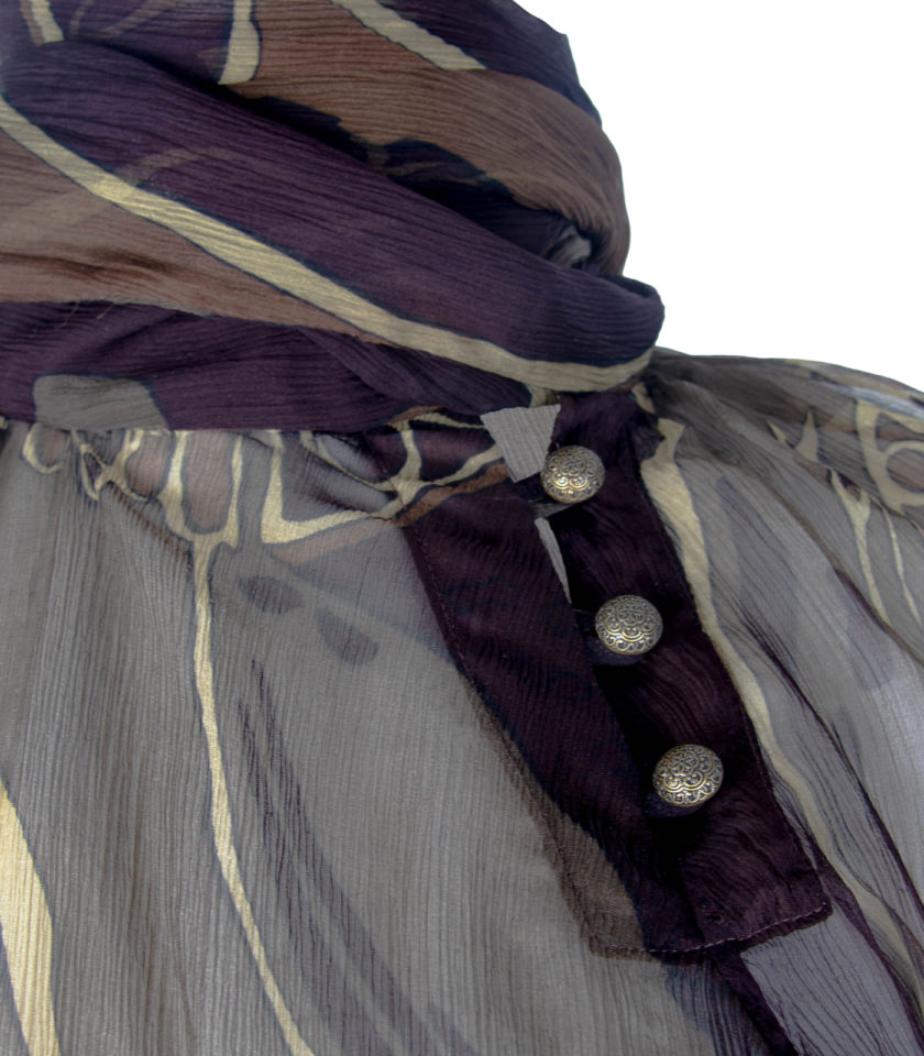 SHEER SILK SHIRT WITH BOW COLLAR - Image 6