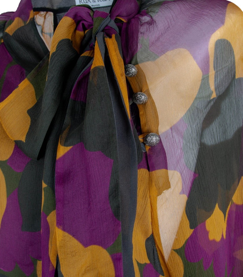 PURE SILK DOUBLE-LAYER DRESS WITH ABSTRACT PRINT - Image 5