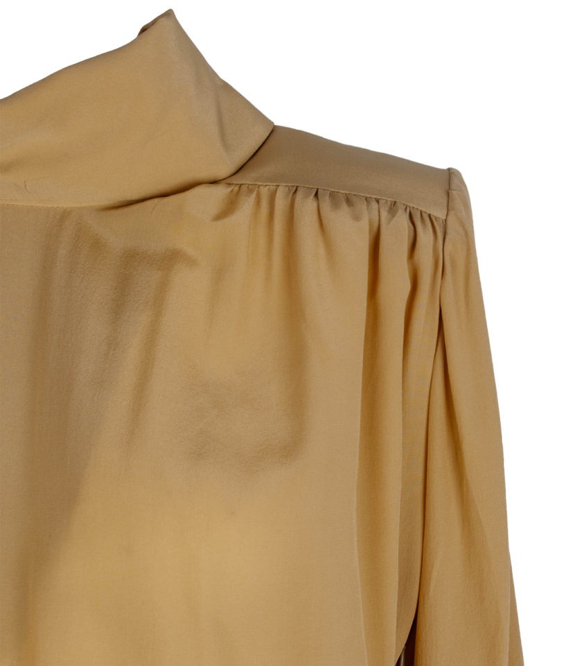 LONG SILK CREPE DE CHINE DRESS WITH METAL BUTTON BACK DETAIL - Image 8