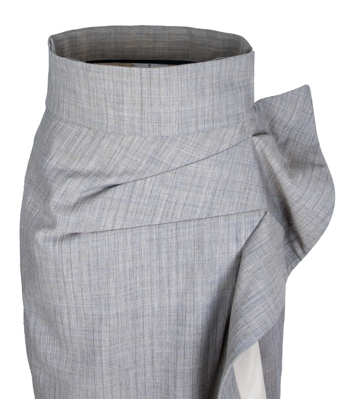 HIGH-WAISTED WOOL ASYMMETRICAL PENCIL SKIRT - Image 4