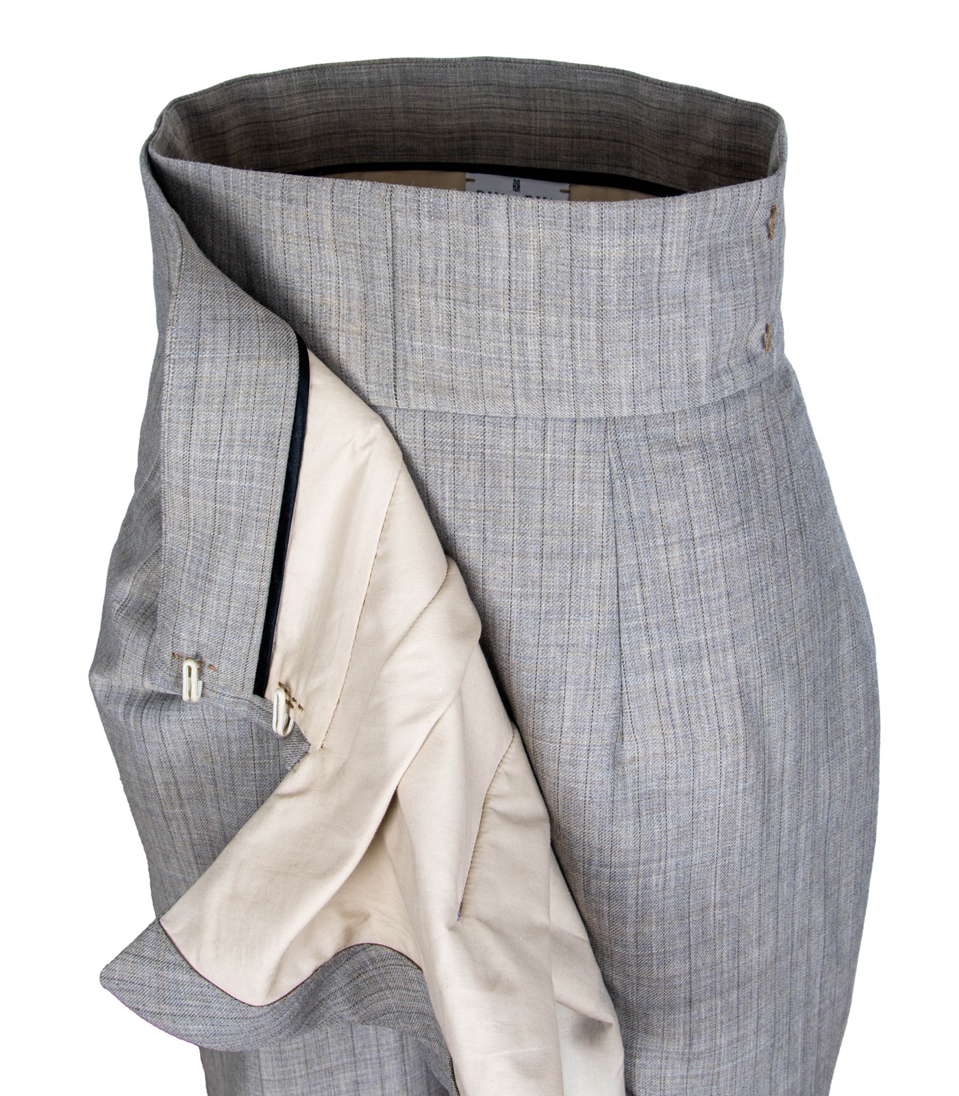 HIGH-WAISTED WOOL ASYMMETRICAL PENCIL SKIRT - Image 6