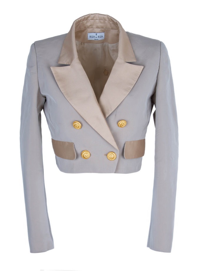 SILK DOUBLE-BREASTED SHORT JACKET