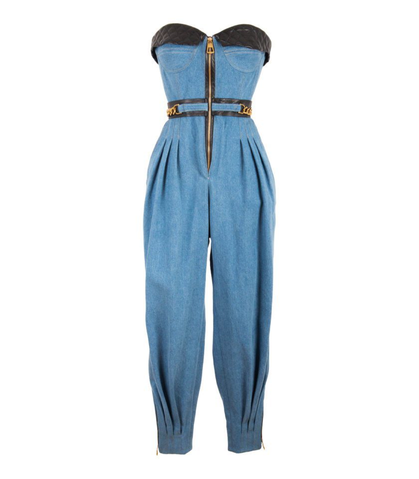 WOMEN’S DENIM CORSET LOOSE FIT JUMPSUIT