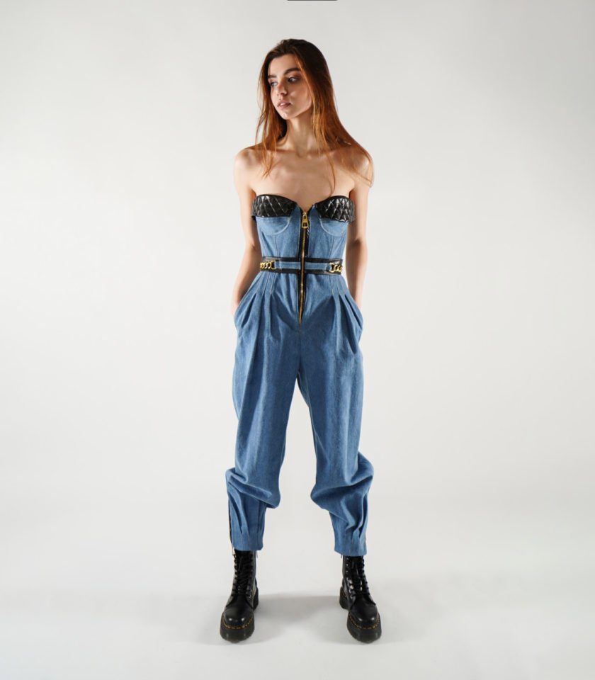 WOMEN’S DENIM CORSET LOOSE FIT JUMPSUIT - Image 4