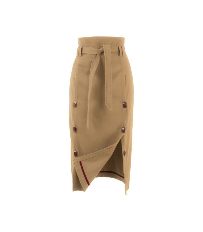 HIGH-WAISTED COTTON PENCIL SKIRT - Image 2