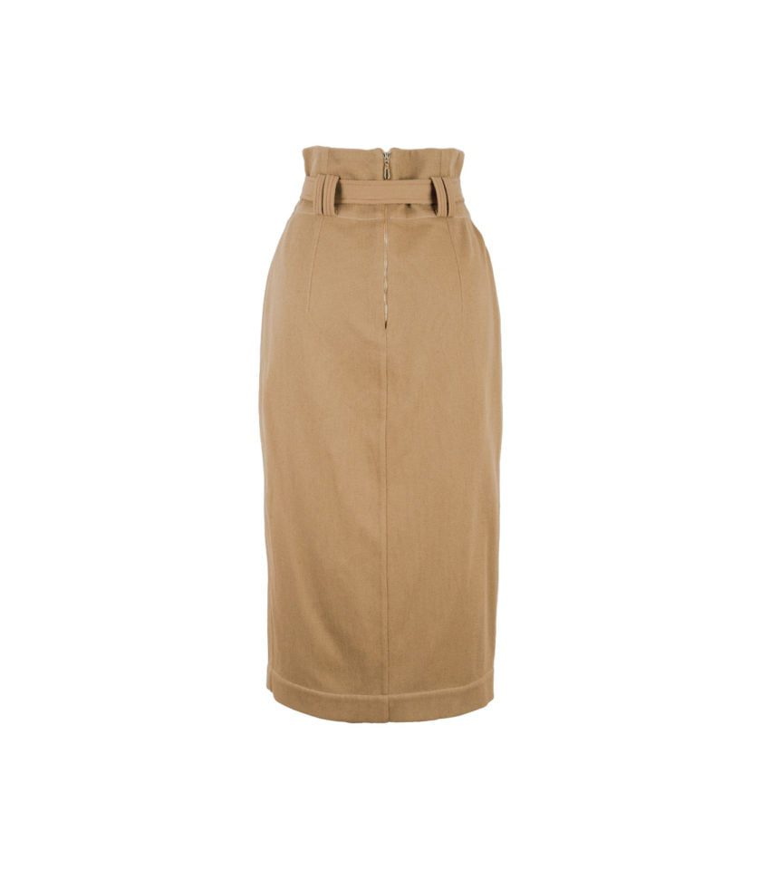 HIGH-WAISTED COTTON PENCIL SKIRT - Image 3