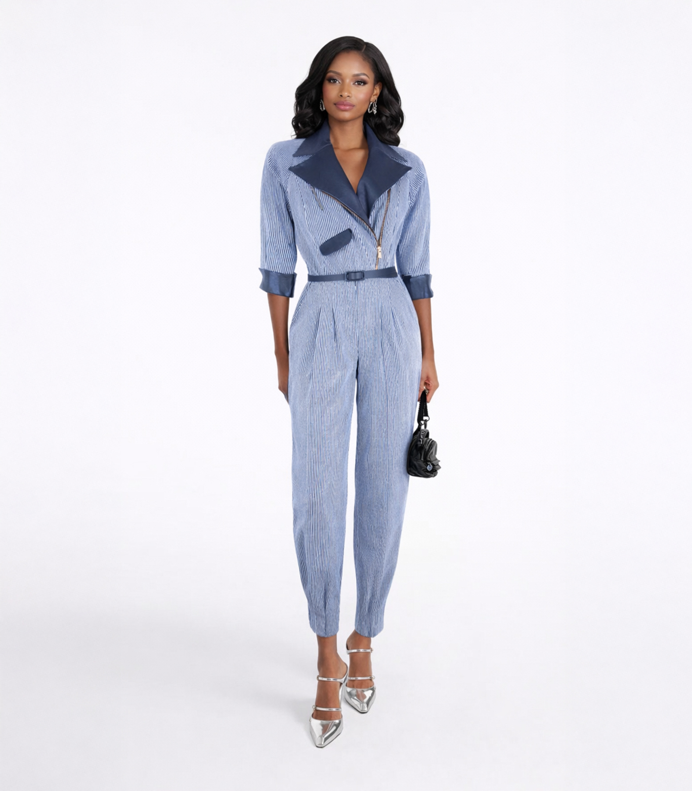 COTTON & LEATHER LOOSE FIT JUMPSUIT - Image 2