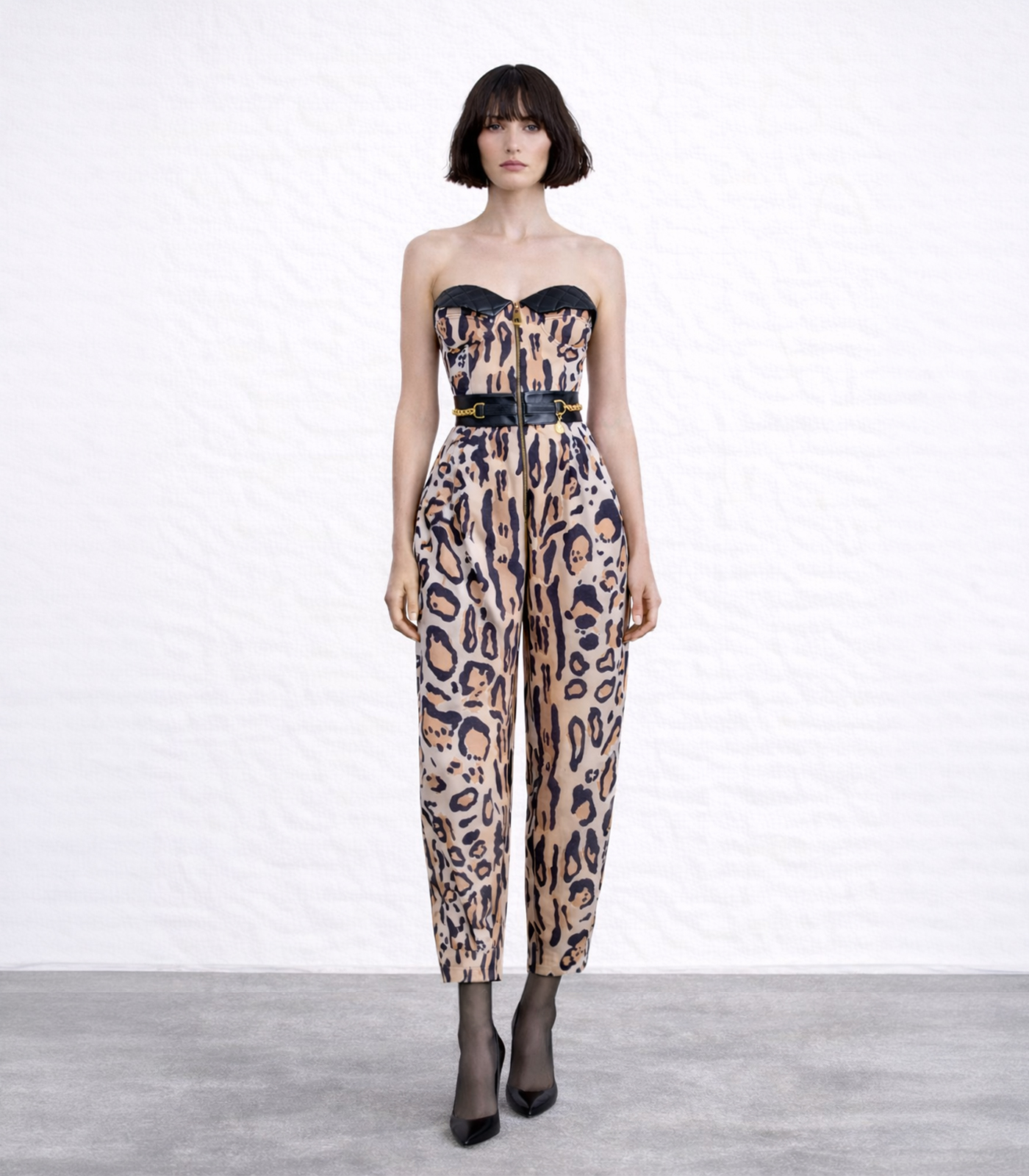 COTTON & LEATHER CORSET LOOSE FIT JUMPSUIT - Image 2