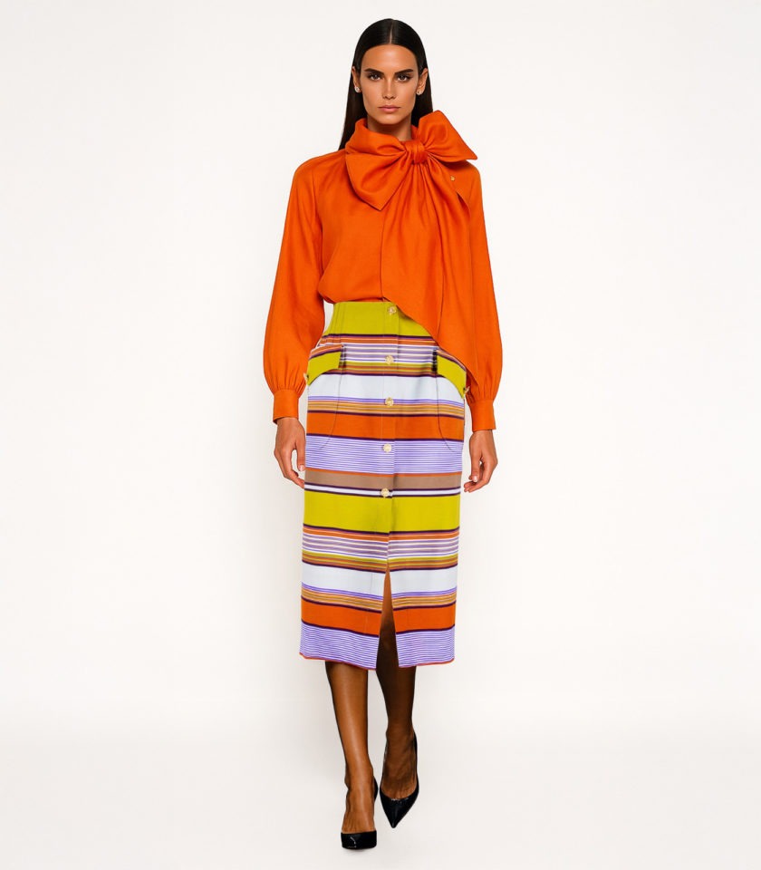 HIGH-WAISTED GABARDINE PENCIL SKIRT - Image 2