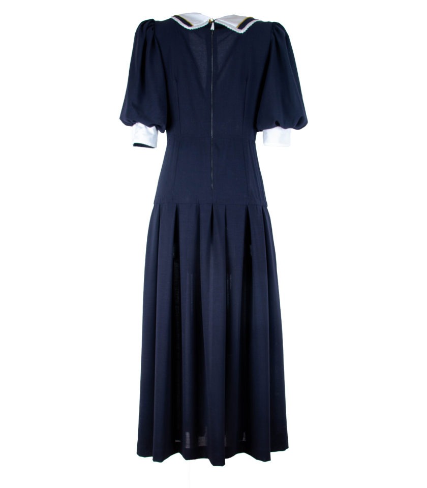 WOOL LONG DRESS WITH WIDE SILK COLLAR - Image 7