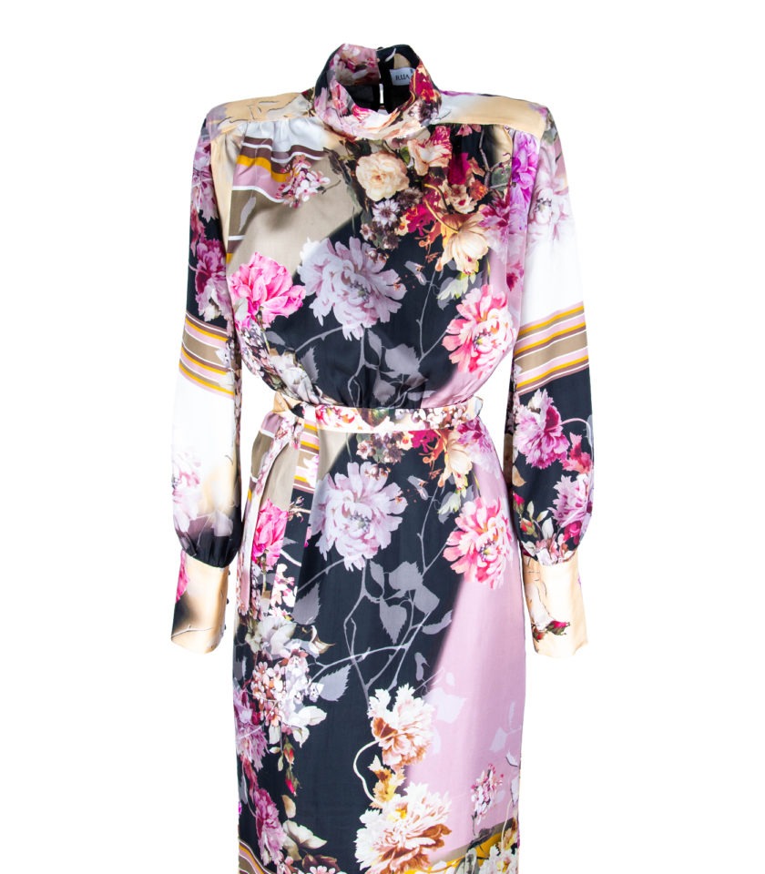 LONG FLORAL COCKTAIL DRESS - Image 2