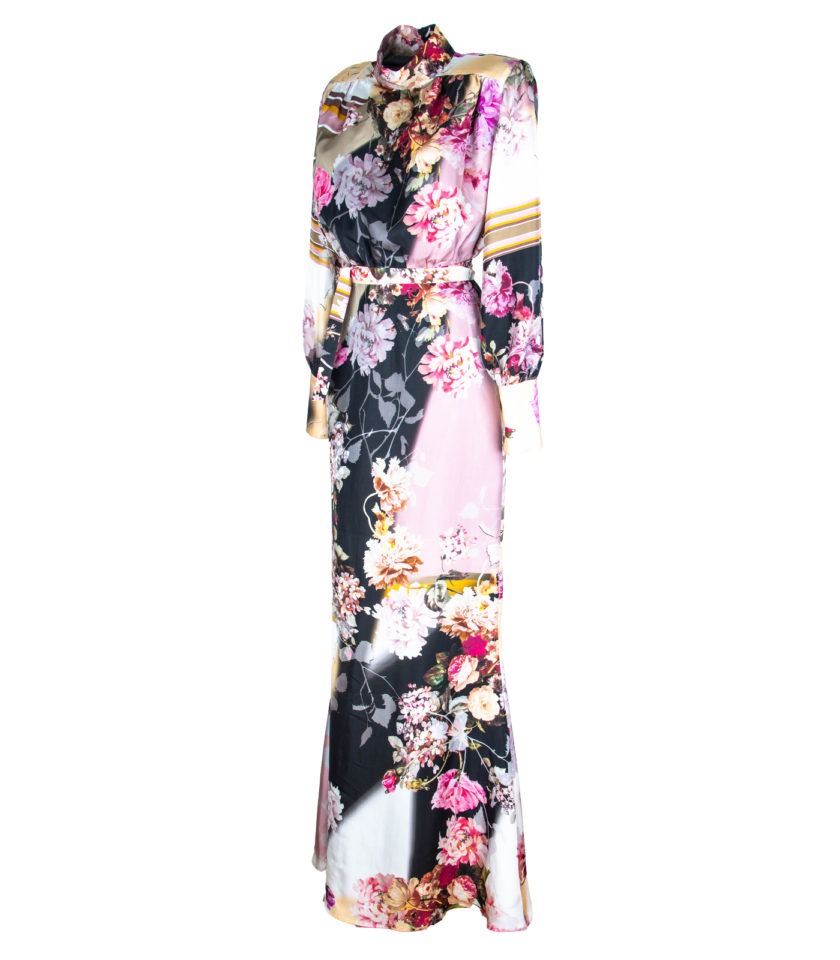 LONG FLORAL COCKTAIL DRESS - Image 3