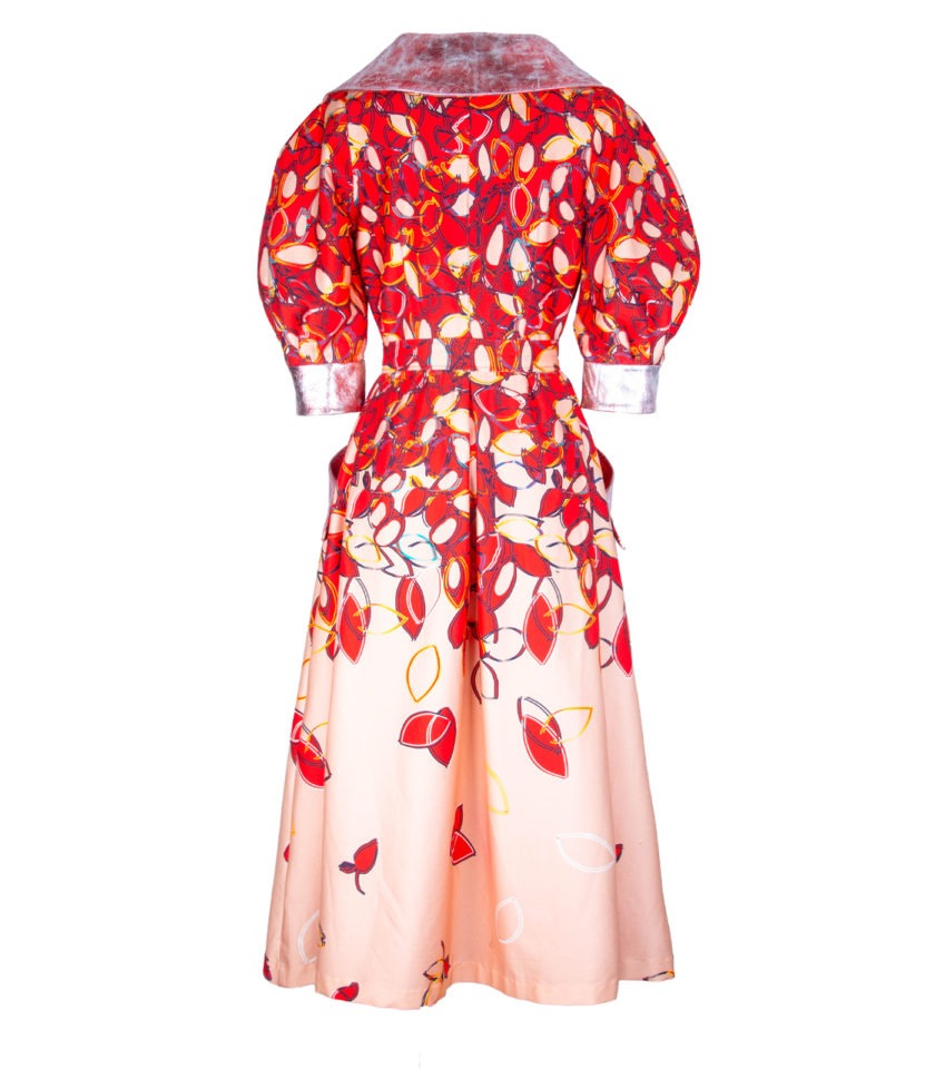 DUAL-FABRIC COTTON WRAP DRESS - Image 6