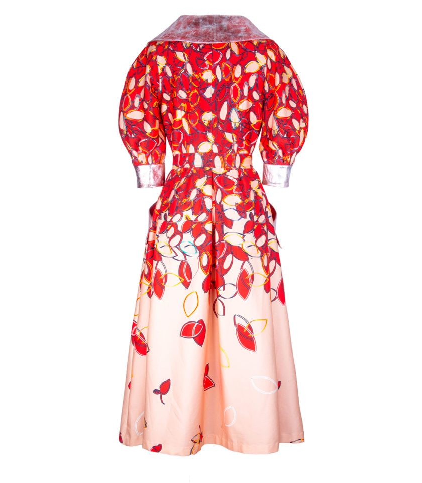 DUAL-FABRIC COTTON WRAP DRESS - Image 6
