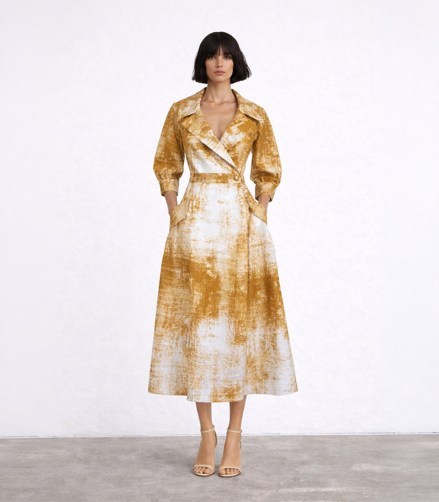 GABARDINE COTTON WRAP DRESS - Image 2