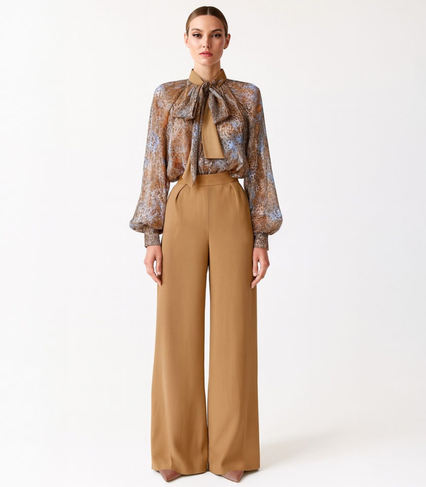 SILK BLOUSE AND PANTS SET - Image 2