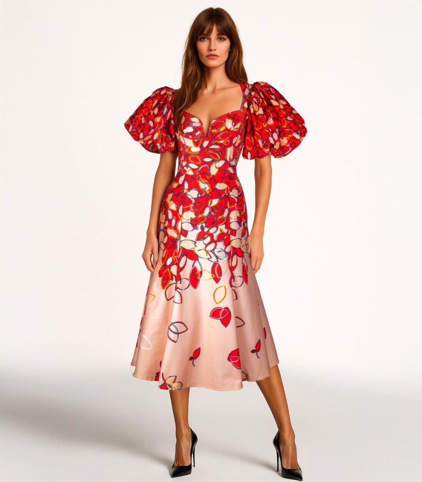 BUSTIER COCKTAIL MIDI DRESS - Image 2