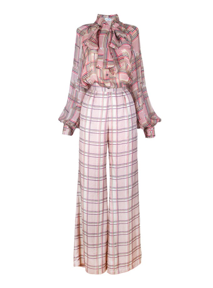 SILK SHIRT AND PANTS SET