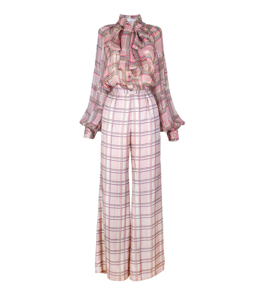 SILK SHIRT AND PANTS SET