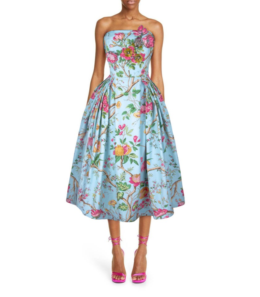 COTTON POPLIN CORSET BUSTIER DRESS WITH EMBROIDERY AND EMBELLISHMENTS OF CRYSTALS - Image 2