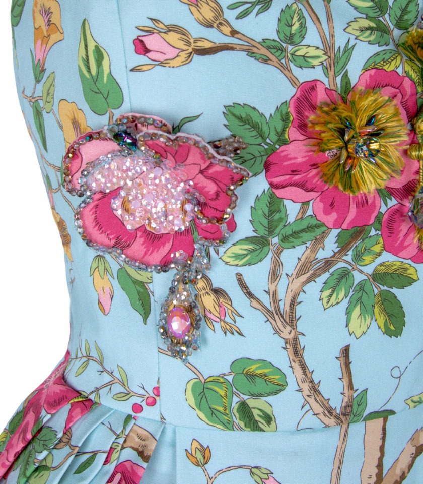 COTTON POPLIN CORSET BUSTIER DRESS WITH EMBROIDERY AND EMBELLISHMENTS OF CRYSTALS - Image 5