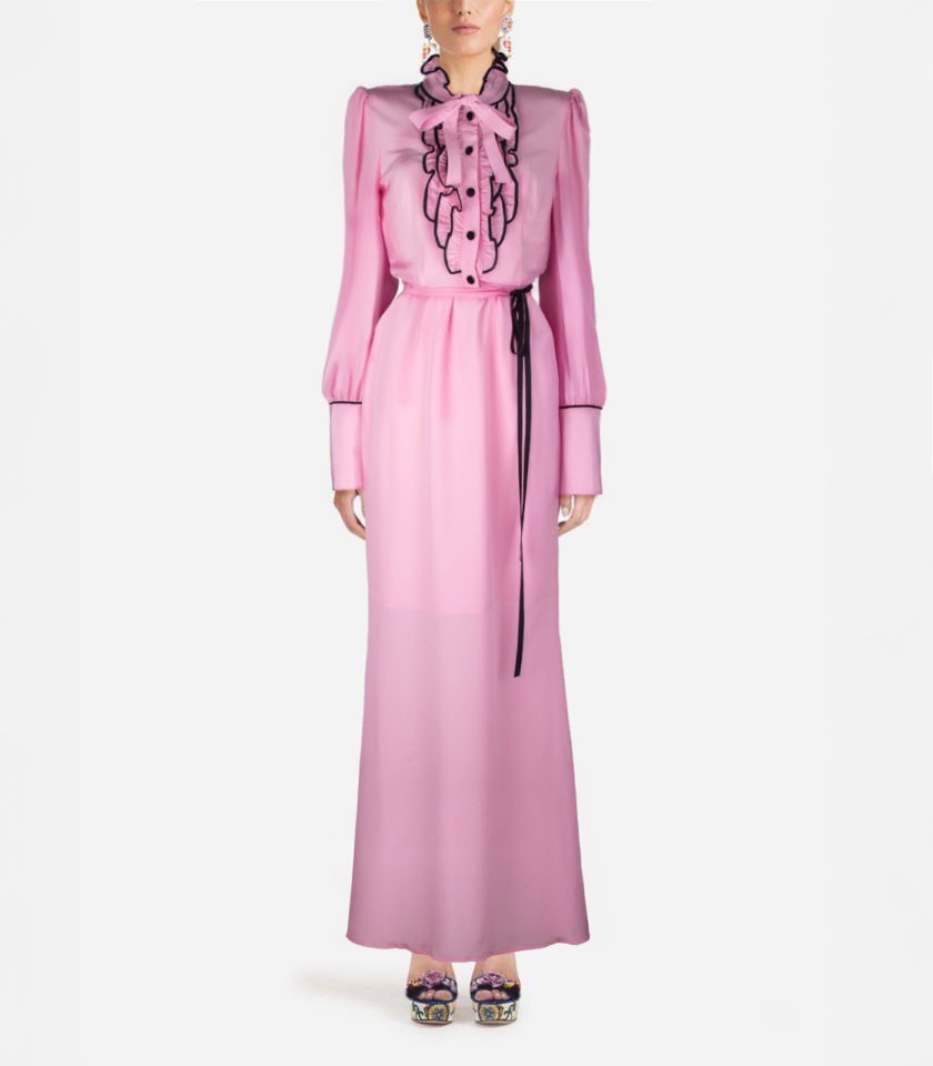 LONG SILK COCKTAIL DRESS - Image 2