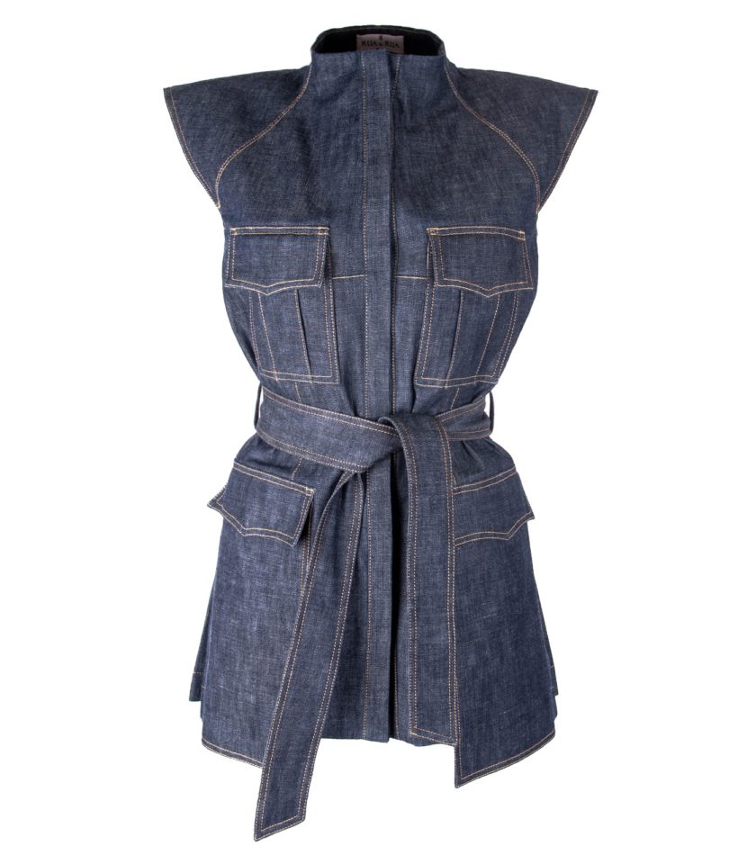 DENIM SLEEVELESS JACKET VEST
