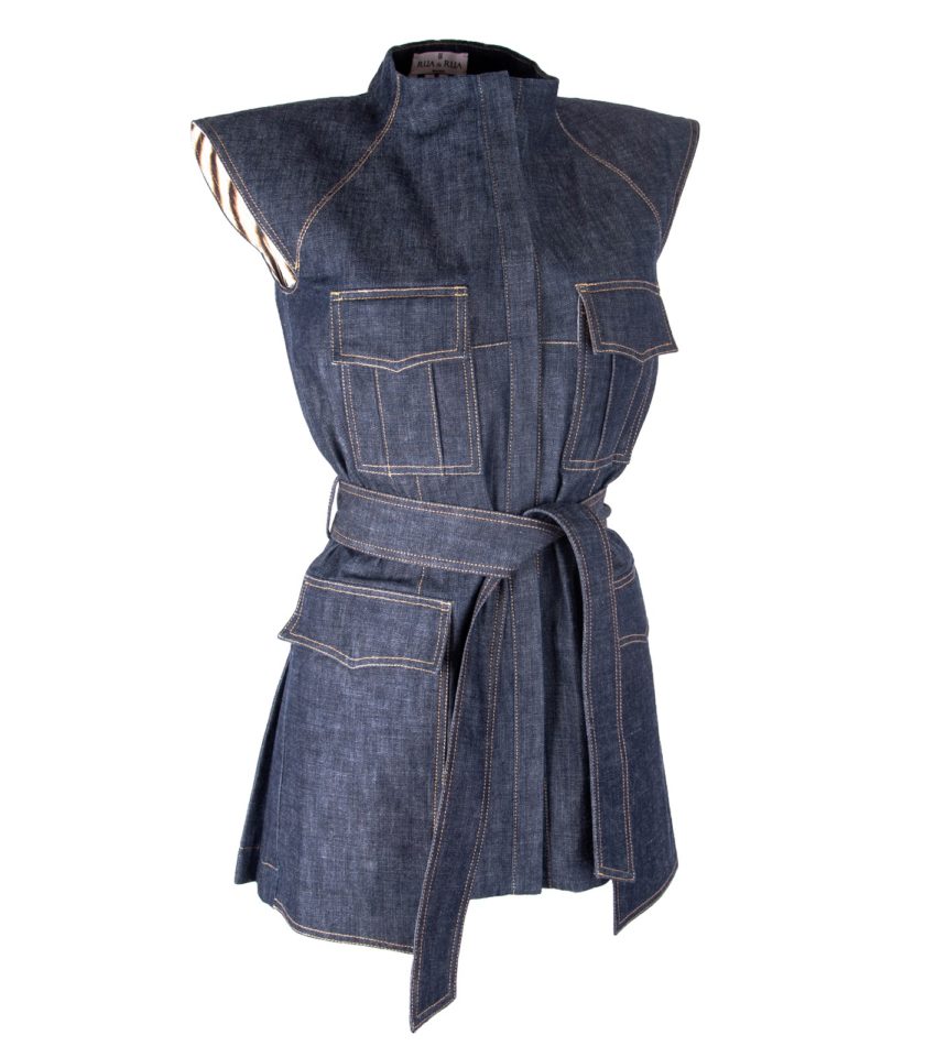 DENIM SLEEVELESS JACKET VEST - Image 5