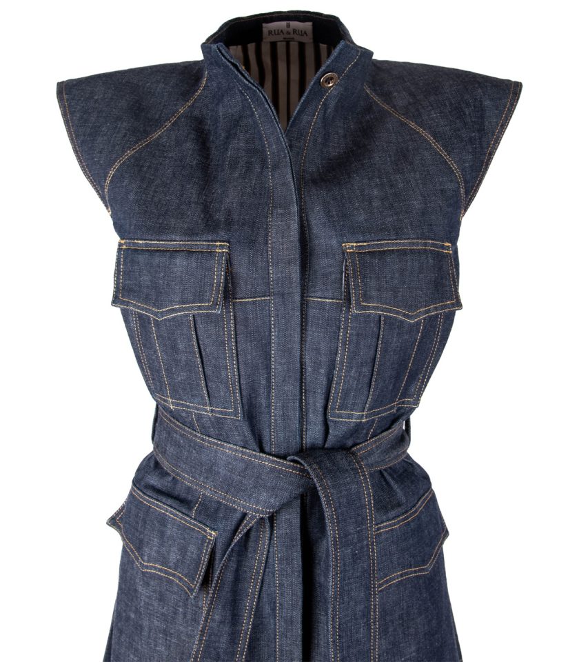 DENIM SLEEVELESS JACKET VEST - Image 3