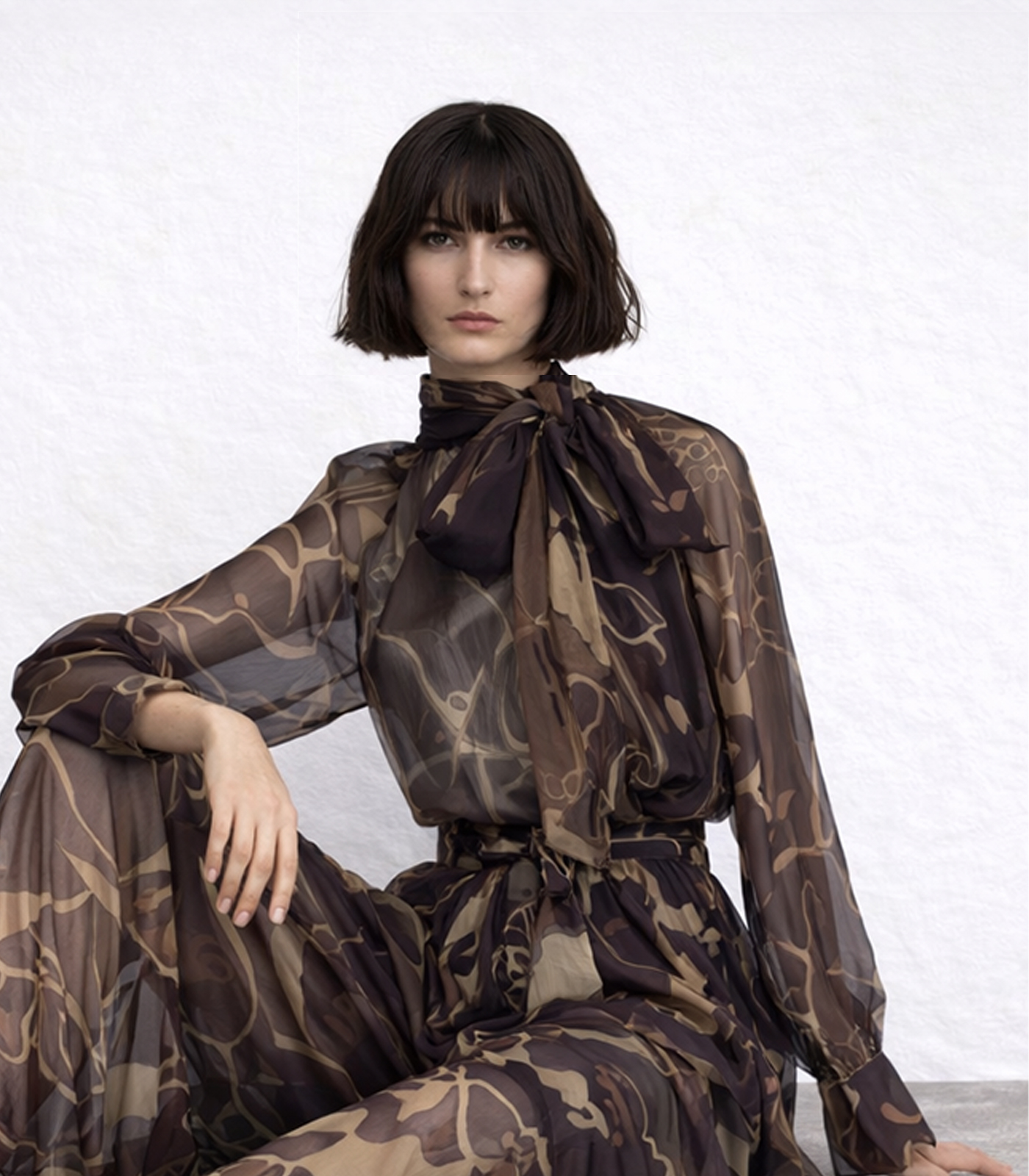 SHEER SILK WIDE-LEG PANTS - Image 3