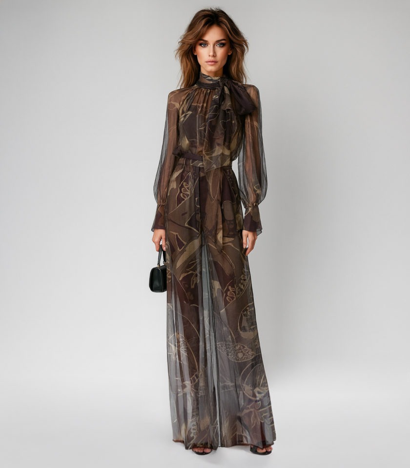 SHEER SILK WIDE-LEG PANTS - Image 2
