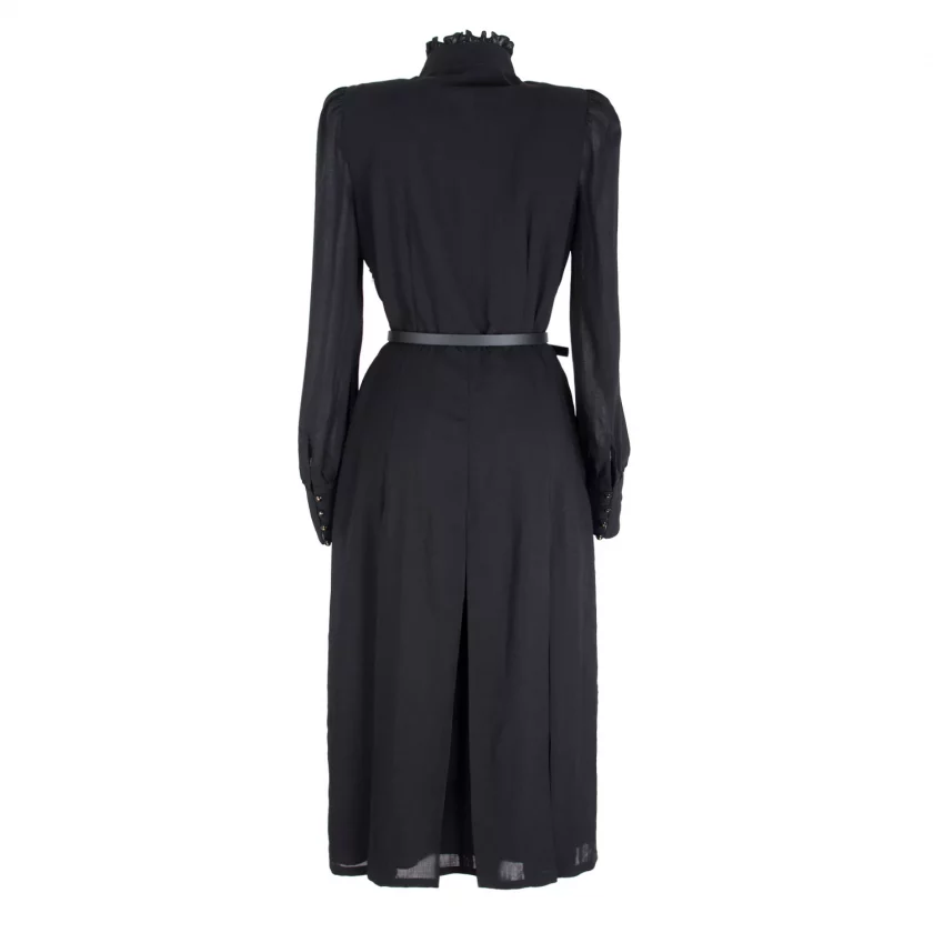 RUFFLED WOOL MIDI DRESS WITH SILK LINING - Image 6