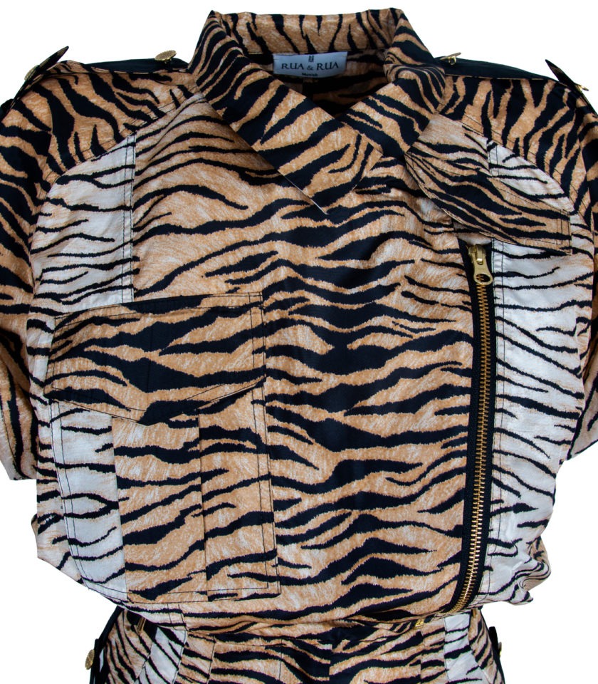 WILD LUXE TIGER SILK PLAYSUIT JUMPSUIT - Image 5