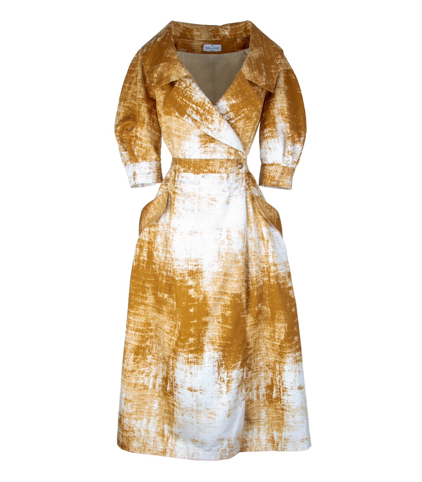 Gabardine Cotton Wrap Dress