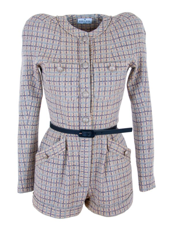 Bouclé Tweed Playsuit Jumpsuit