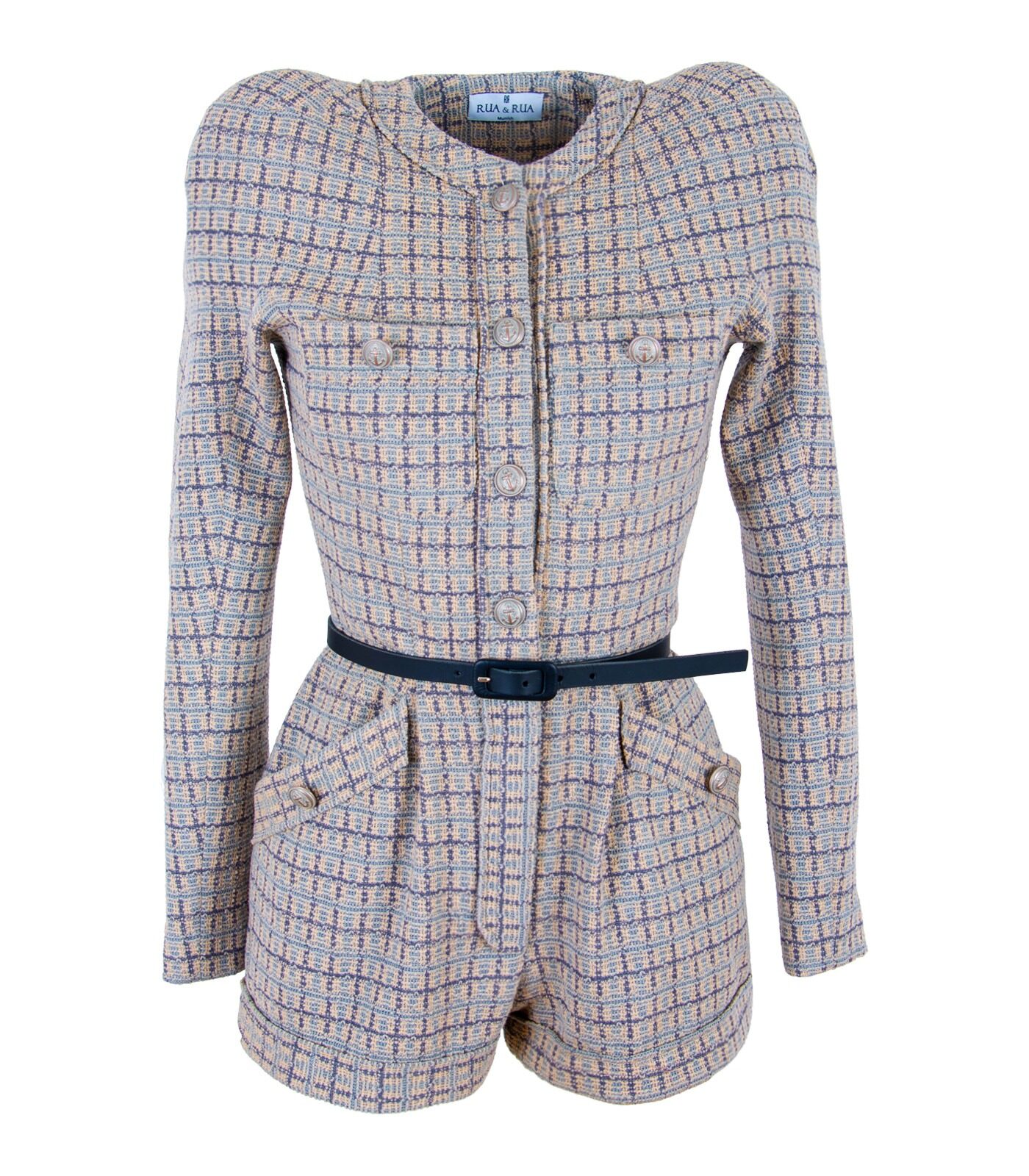 Bouclé Tweed Playsuit Jumpsuit