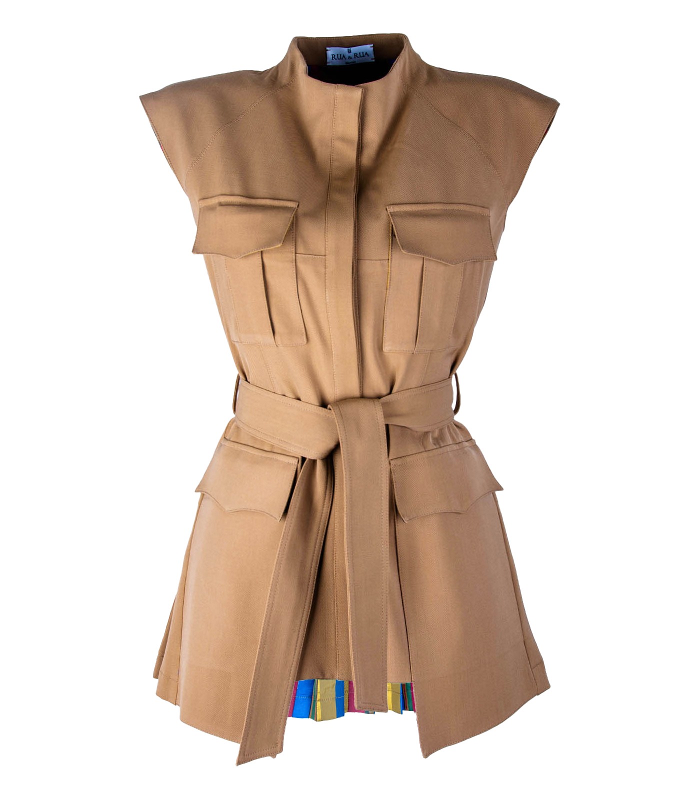 Wool Gabardine Sleeveless Jacket