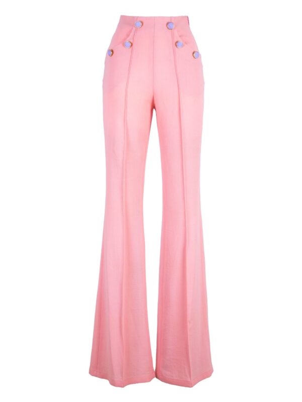 Wool Crepe Flared Trousers