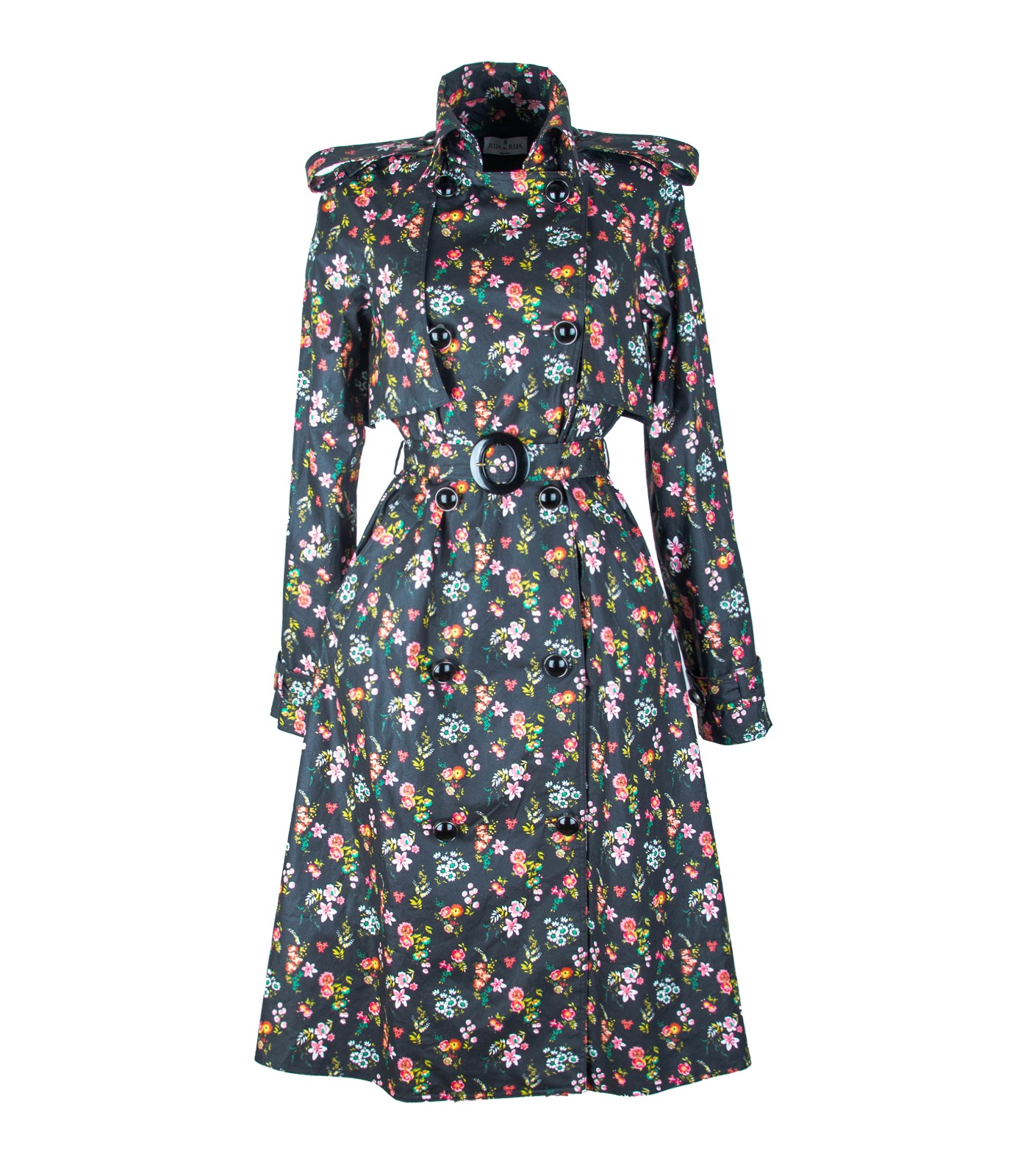 Coated Cotton Double-Breasted Trench Coat - Image 4