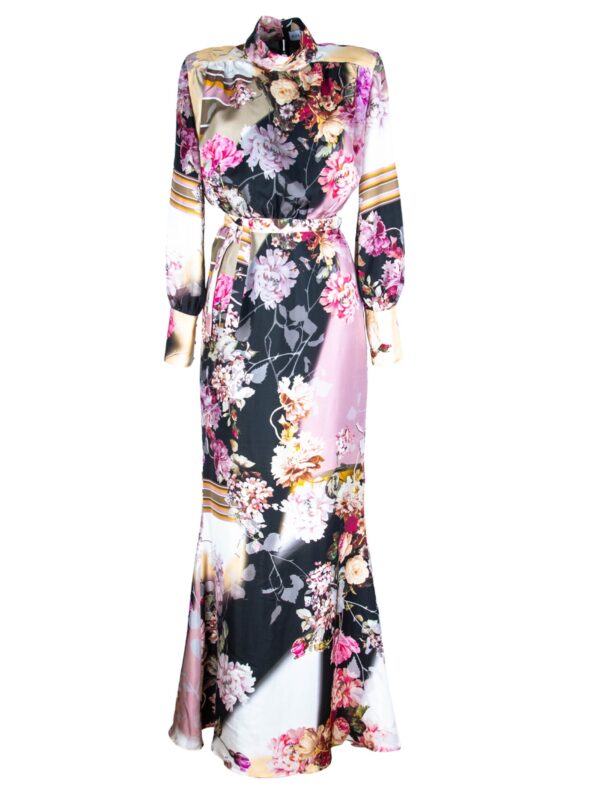 Long Floral Cocktail Dress