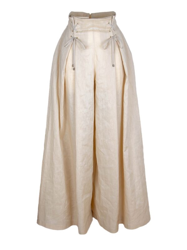 Wide-Leg Linen & Silk Trousers