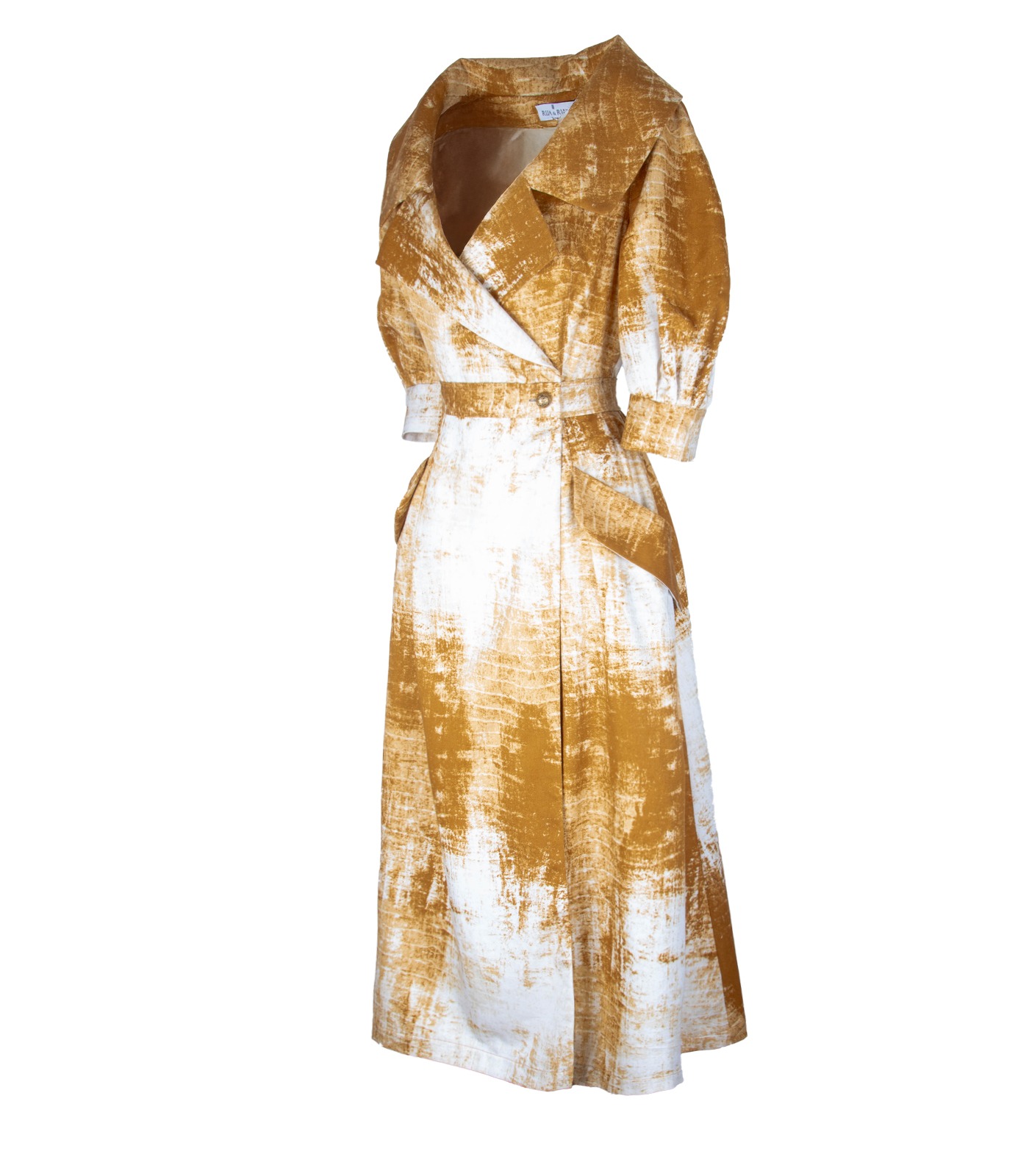 Gabardine Cotton Wrap Dress - Image 3