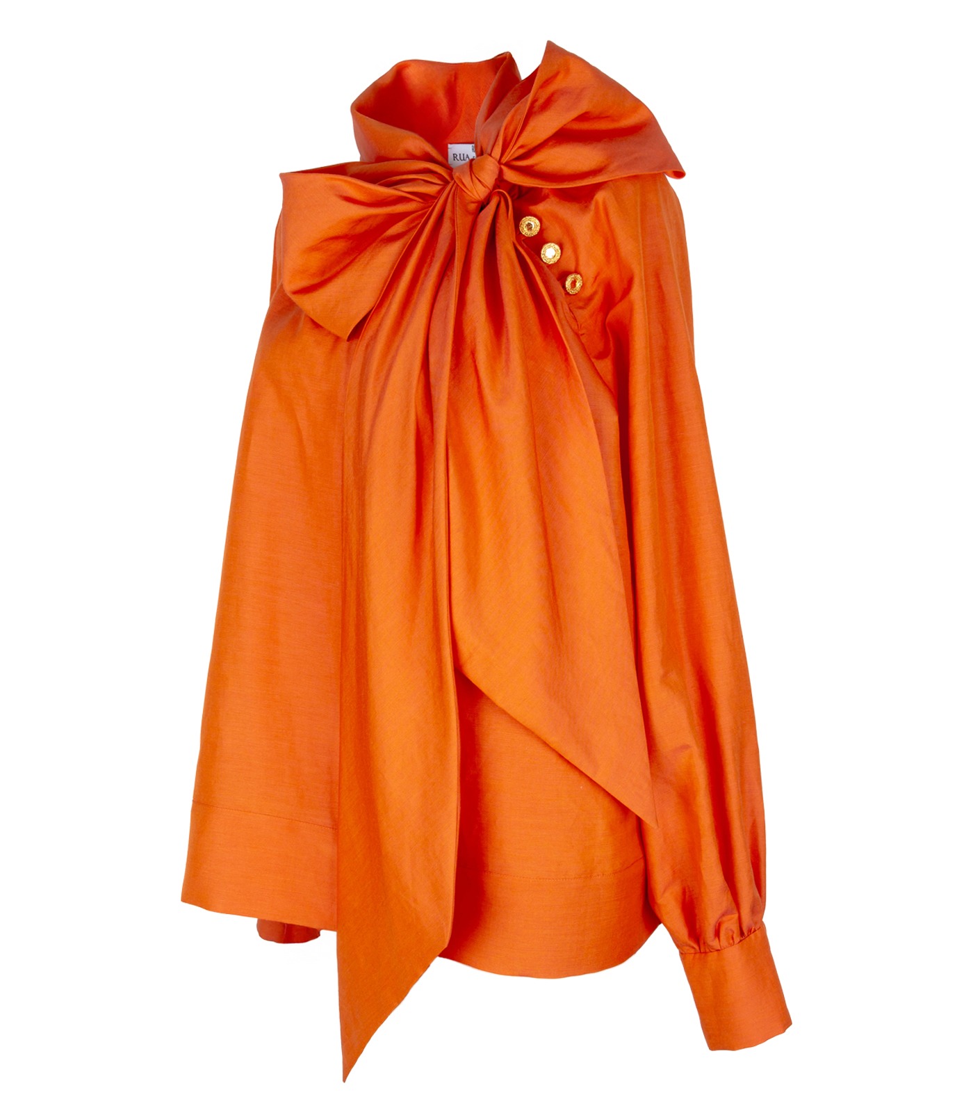 Linen & Silk Bow Blouse - Image 3