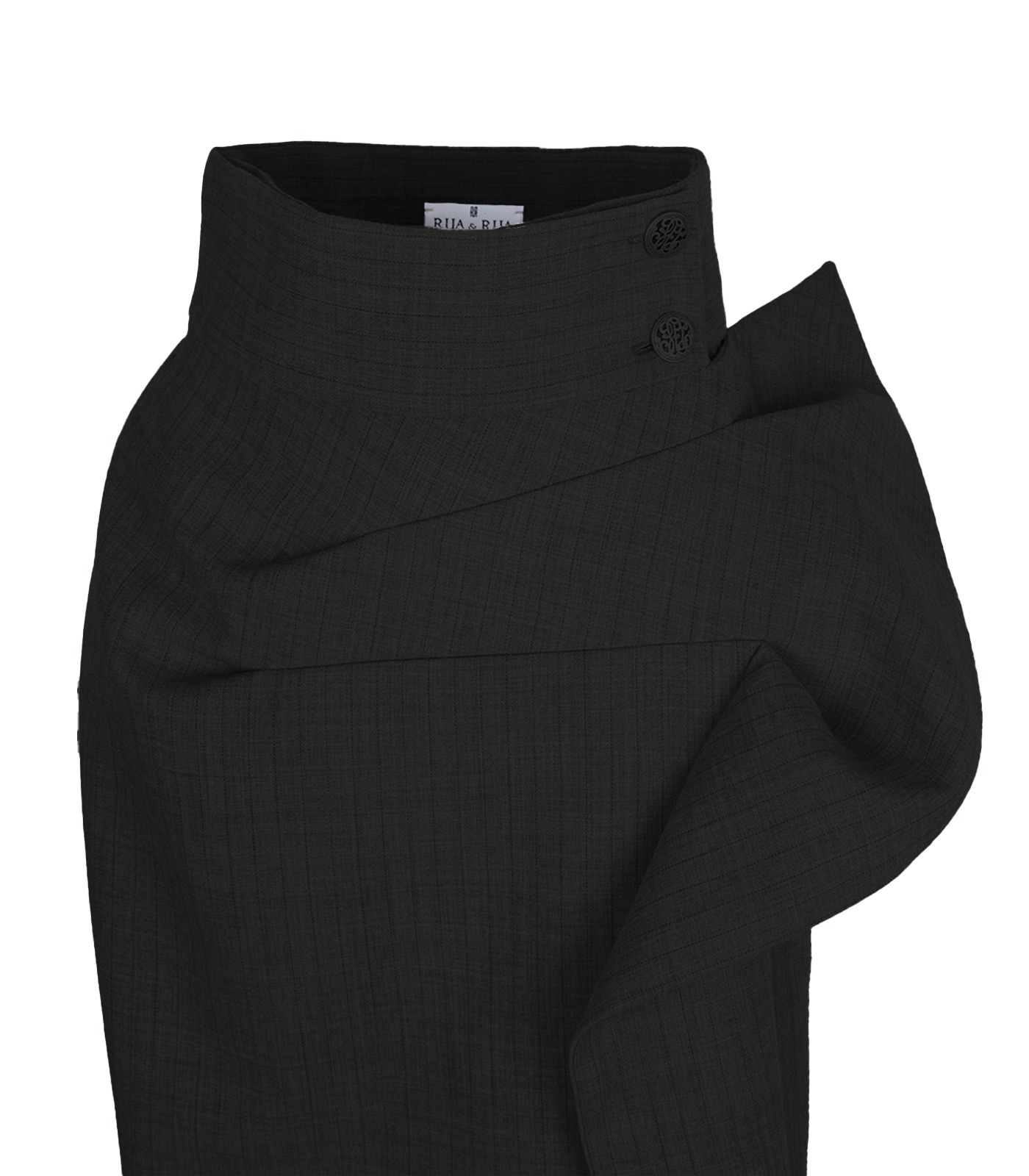 High-Waisted Wool & Silk Asymmetrical Pencil Skirt - Image 3