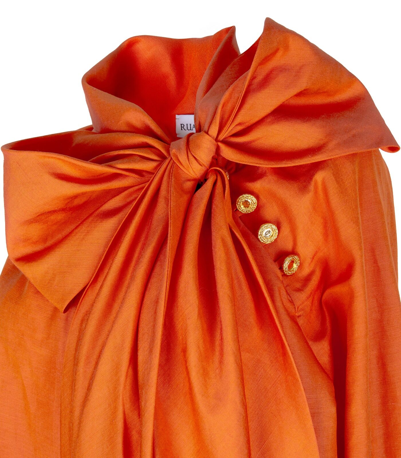 Linen & Silk Bow Blouse - Image 4