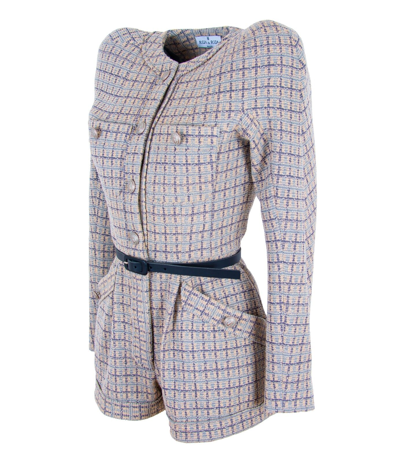 Bouclé Tweed Playsuit Jumpsuit - Image 4